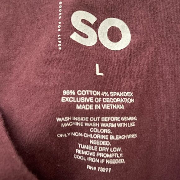 SO Women’s Cropped Wrap Tee Shirt In Plum Prune Size Large - Picture 6 of 6